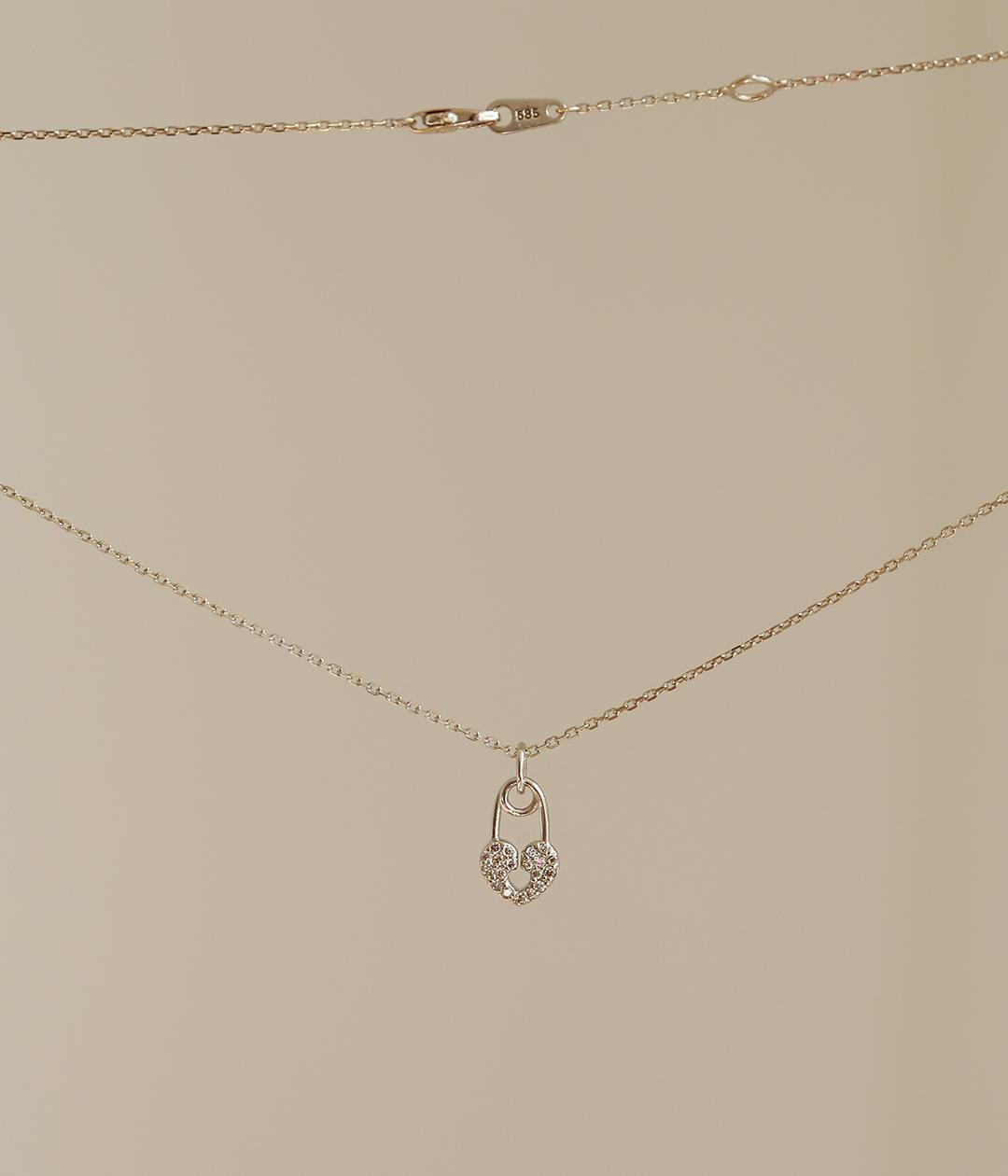 Heart clip cognac diamond necklace