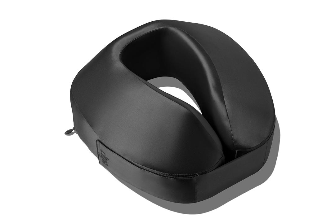 Jet Setter Travel Pillow - Black - 1 x Travel Size Pillow with Removable Travel Size Slipsilk™ Pillowcase