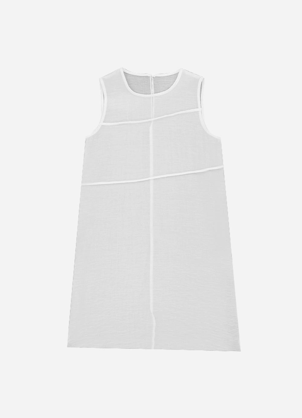 Diagonal Layered Ops 다이애그널 레이어드 원피스(White)