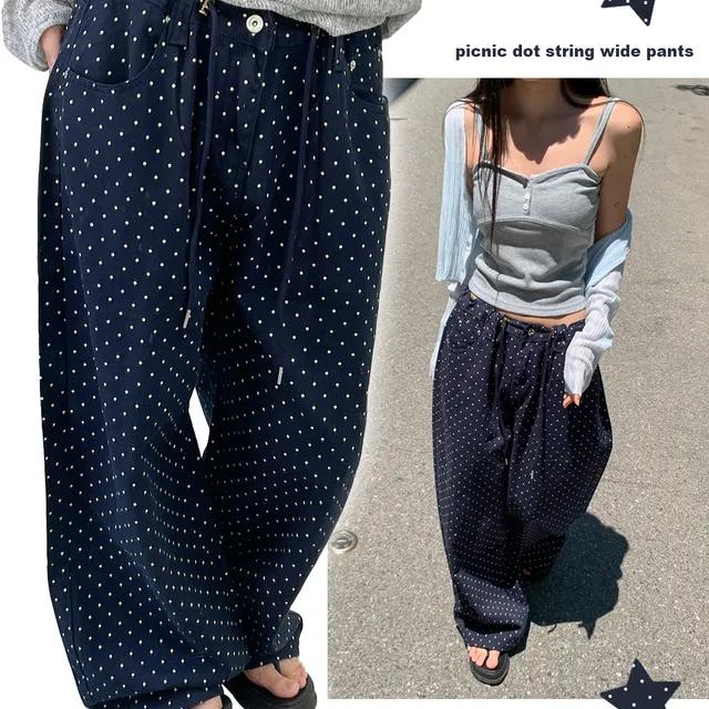 picnic dot string wide pants