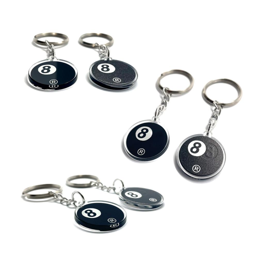 [ 우니88 X 키링 ] 양면 mini key ring. 우니88 X 미니 아크릴 에잇볼 키링 체커 무채색 블랙 8볼 에어팟 버즈 키링 가방 바지 열쇠 고리 유니크 소품 인테리어