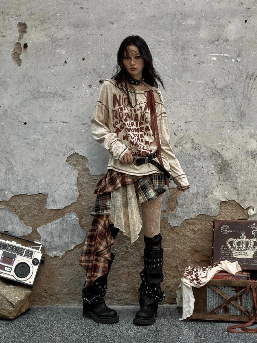 [예약 판매 10% Sale] NO ROMANCE lazy old wandering style long-sleeved T-shirt