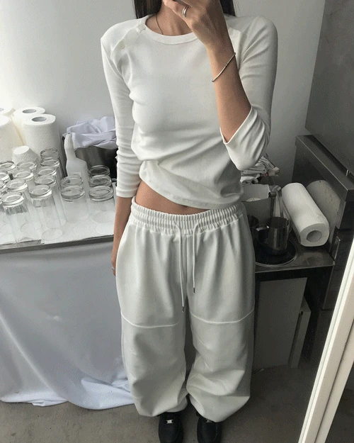 [restock] 7부 버튼 티셔츠