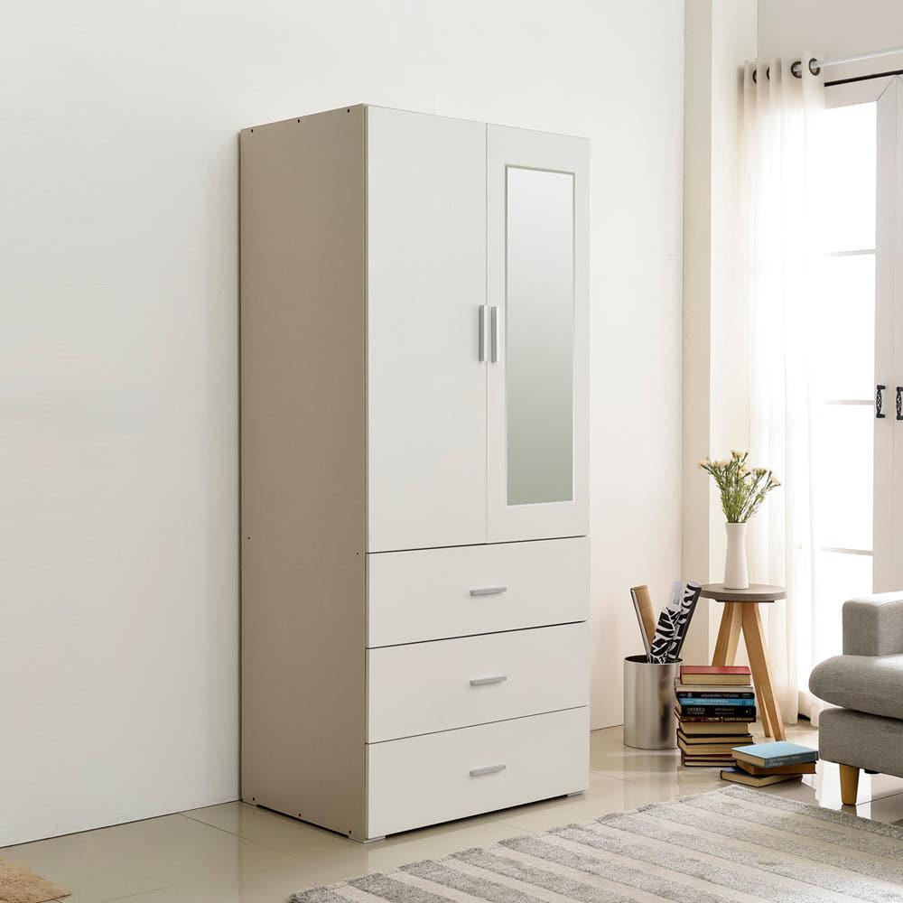 장인가구 마틴 키큰 원룸 학생 미니 싱글  3단서랍 수납 거울 옷장 800