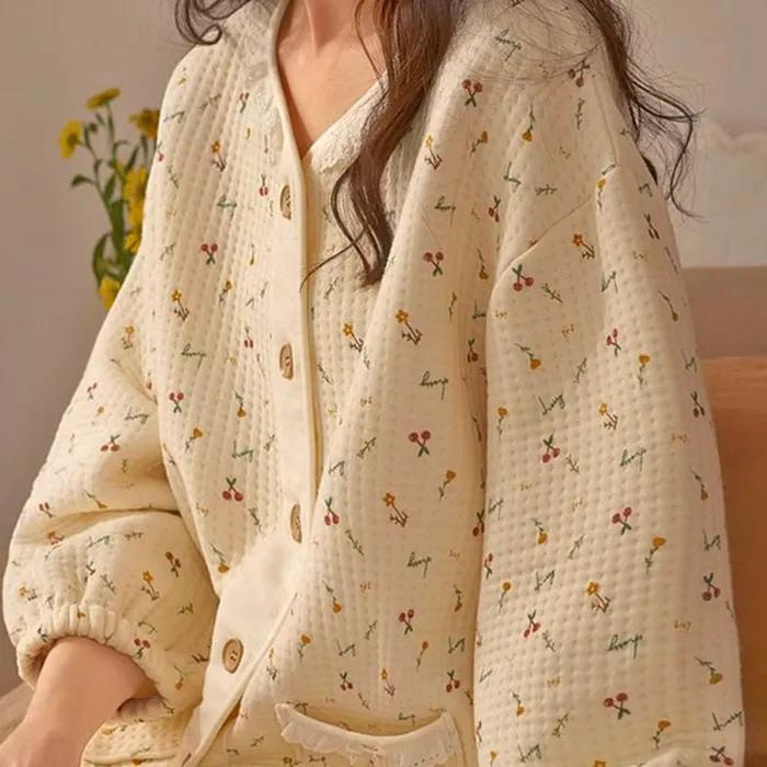 [SET] 지미누빔 긴팔 상하세트 파자마 수면 잠옷