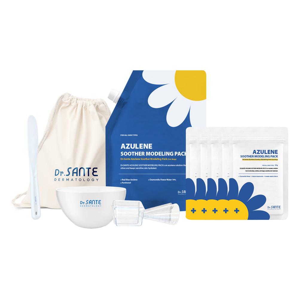 상떼 아줄렌 수더 모델링팩 20회분 1제 1kg+2제 5gx20매+팩도구 세트4종