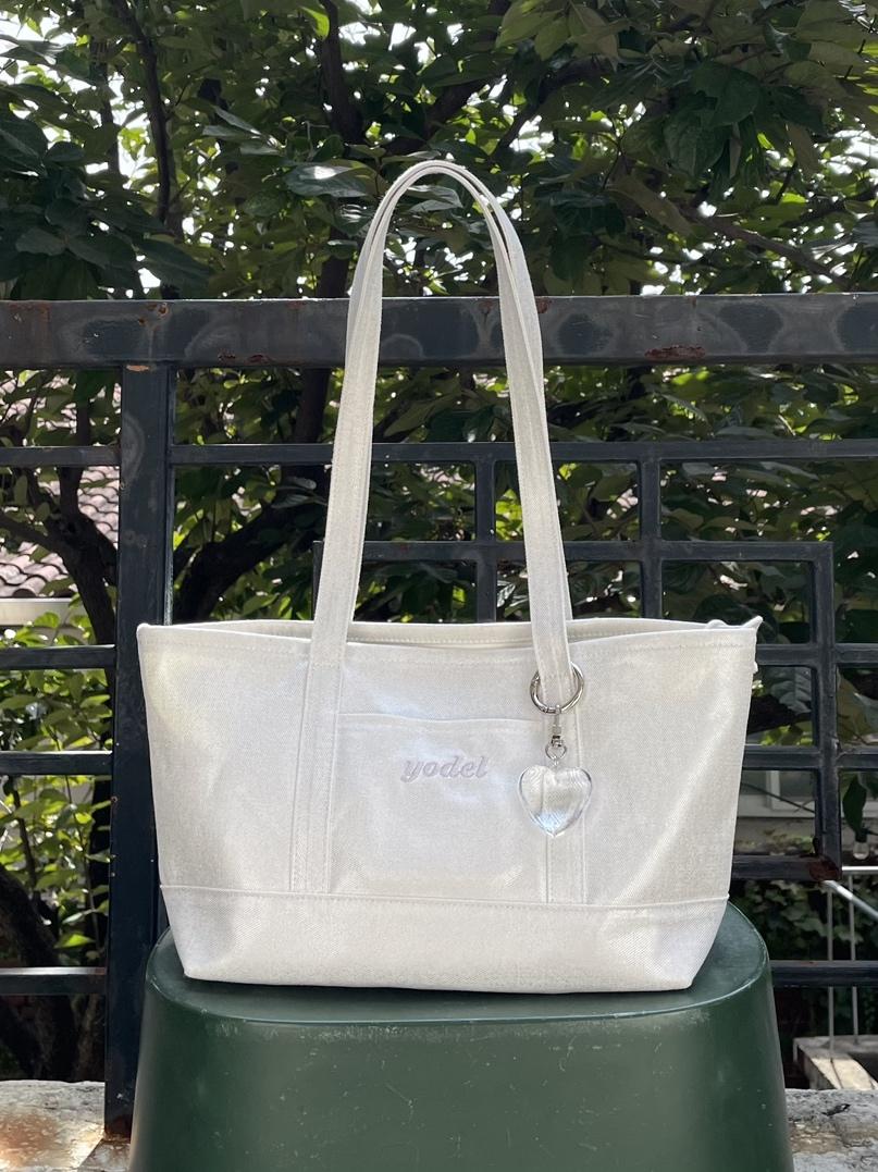 yodelmade bag 캔버스 심플 쇼퍼백 실버 silver