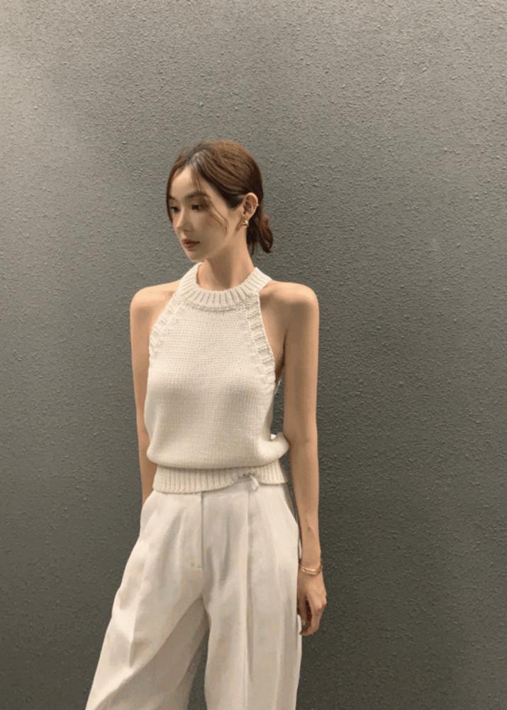 로이스 홀터넥 여름 니트