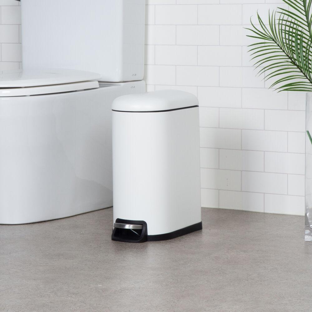 모노플랫 직사각형 무광 쓰레기통 10L 화이트 1입