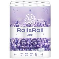 롤앤롤 라벤더 화장지 30롤 3겹 고급롤화장지(3겹이상) 30m  1개