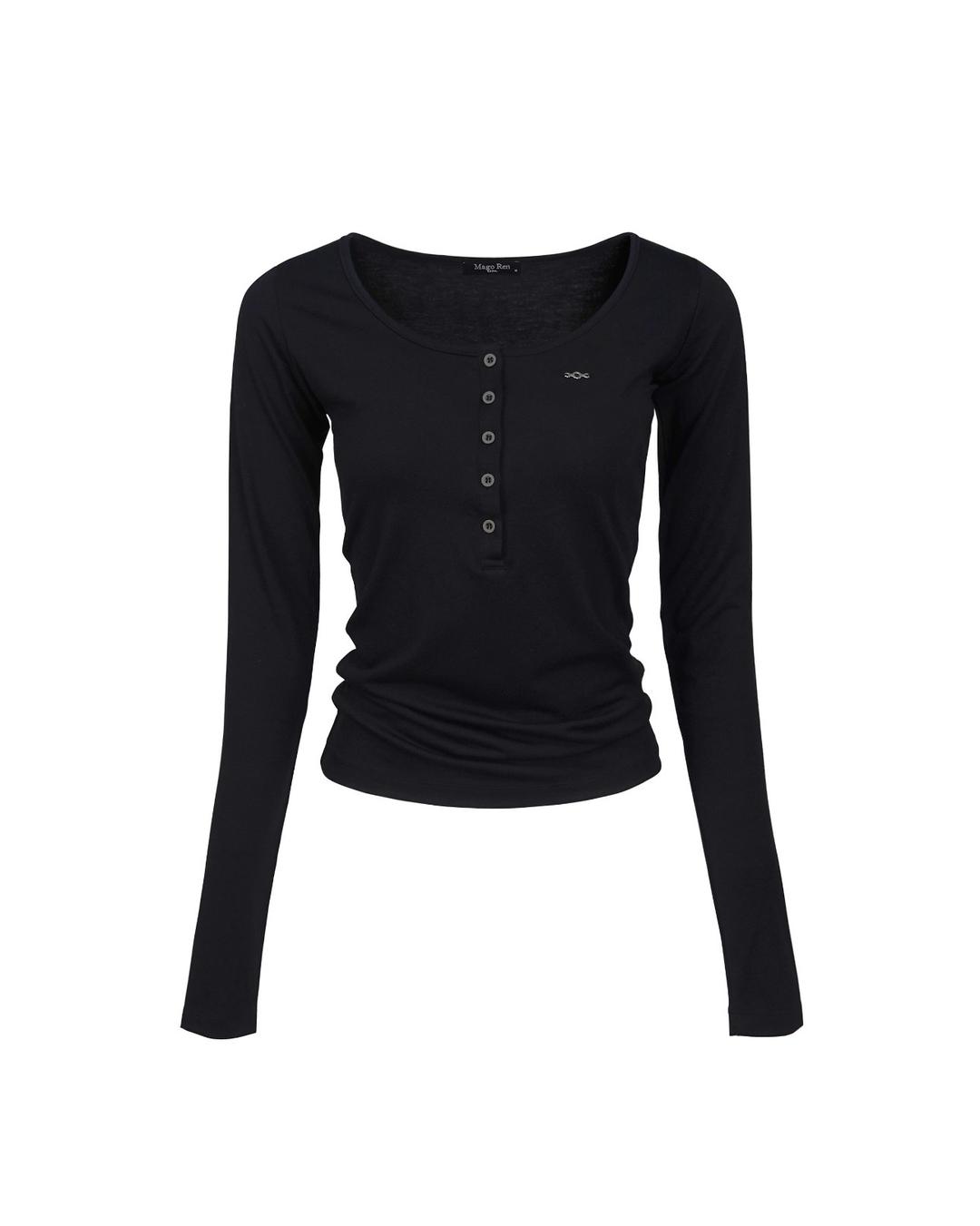 Metal Triclipse Henley Neck Long Sleeve Black