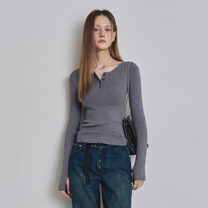 [11/14 예약배송] [우먼] 슬림 헨리넥 골지 니트 6 COLOR COWKT004