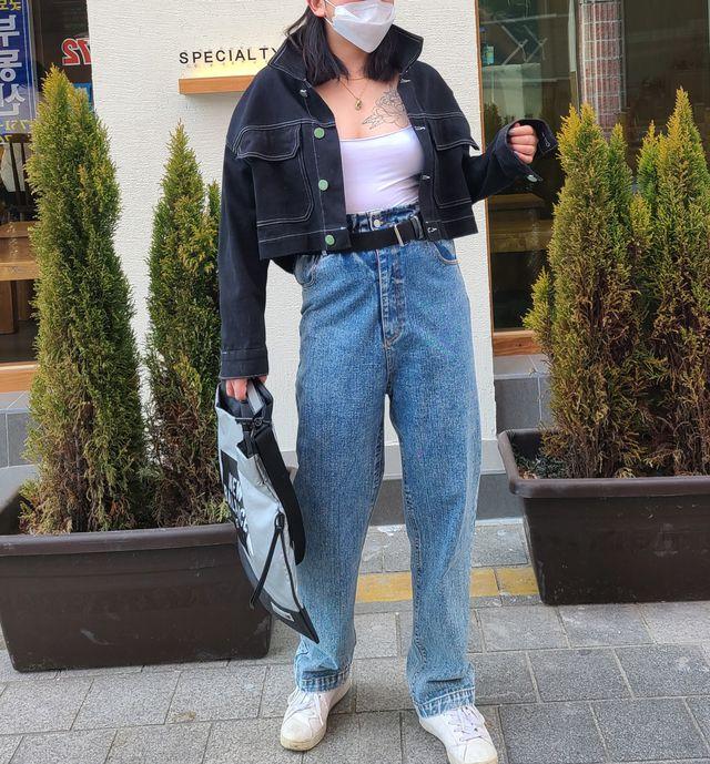 크롭자켓 자켓 간절기 스티치자켓 블랙청자켓 청자켓