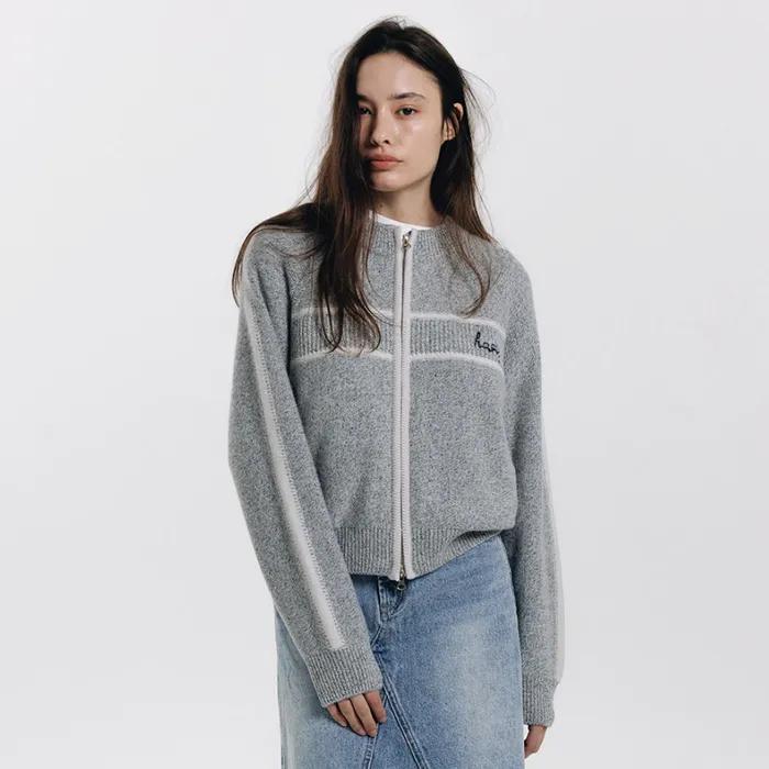 a lined zip-cardigan (grey)