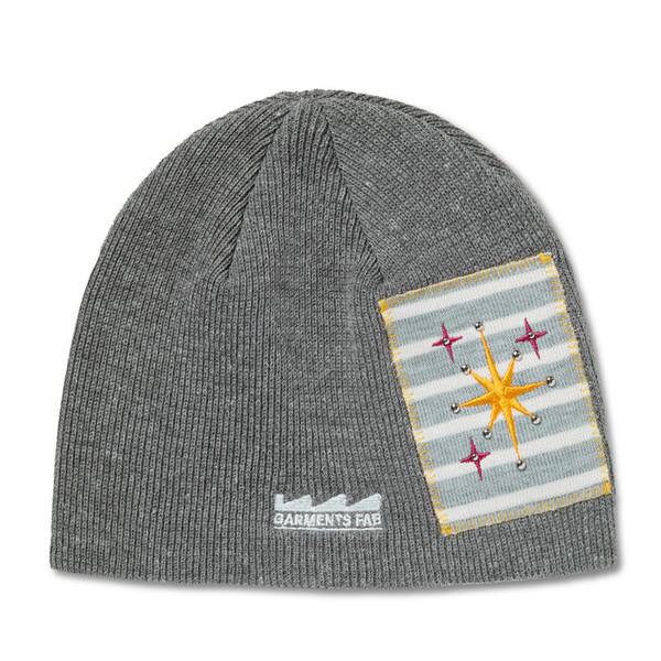 Star Stripe Patch Beanie (GRAY)