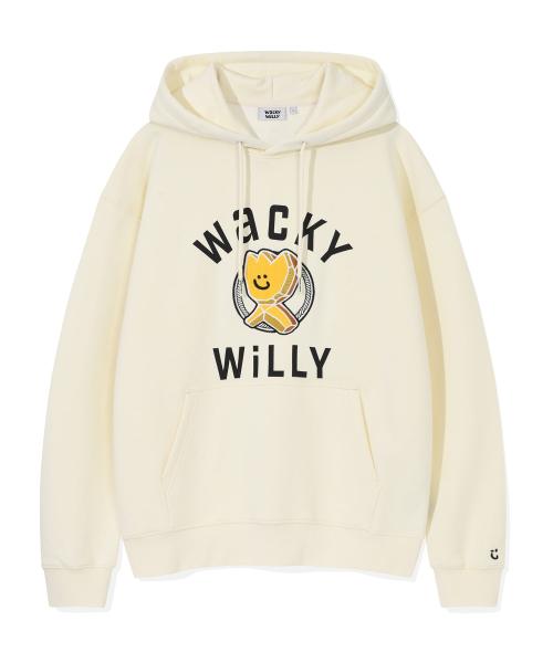 원포인트 그래픽 후드 크림