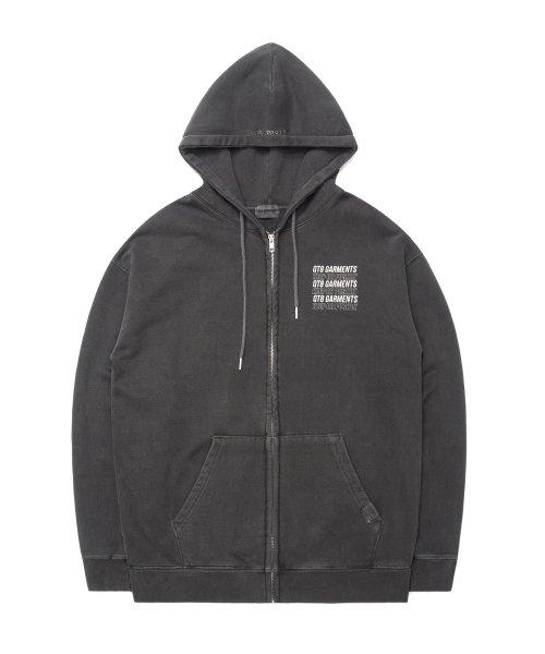 IG Pigment Slogan Hood Zipup (Charcoal)