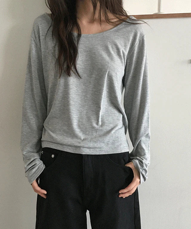 케이라 기모 라운드 긴소매 티셔츠