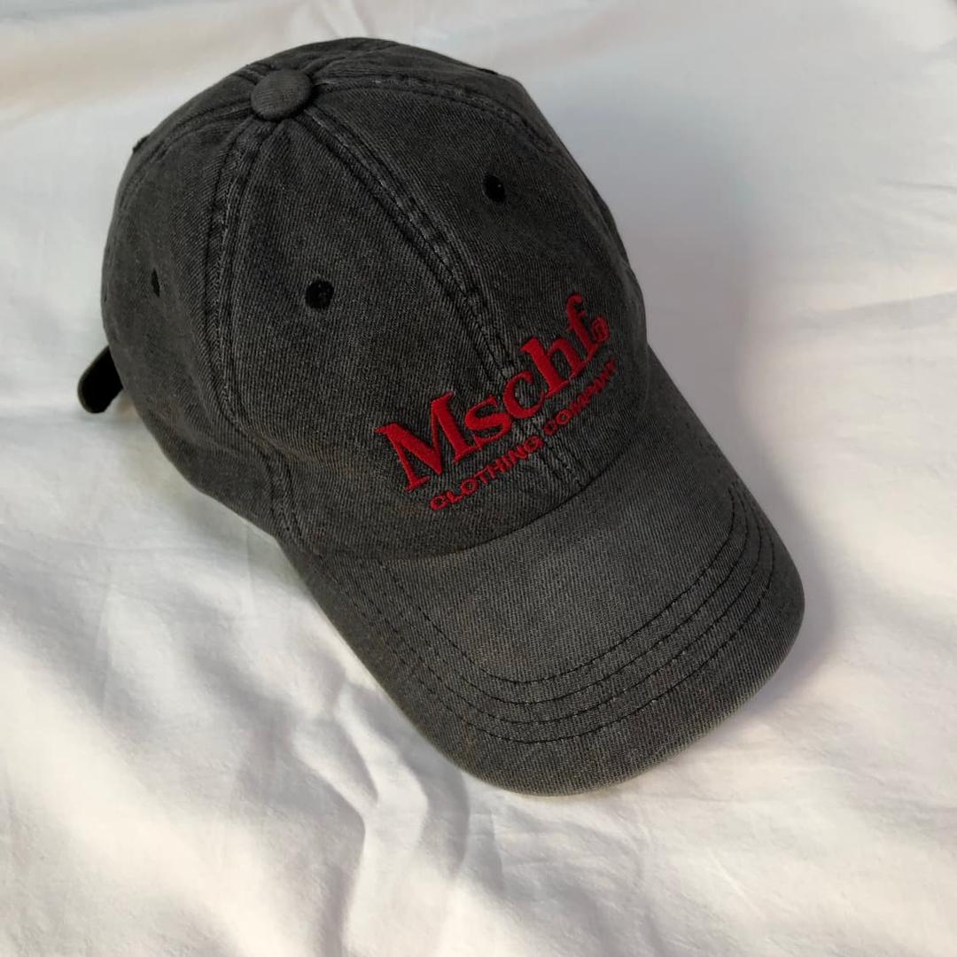 미스치프 흑청 로고 볼캡