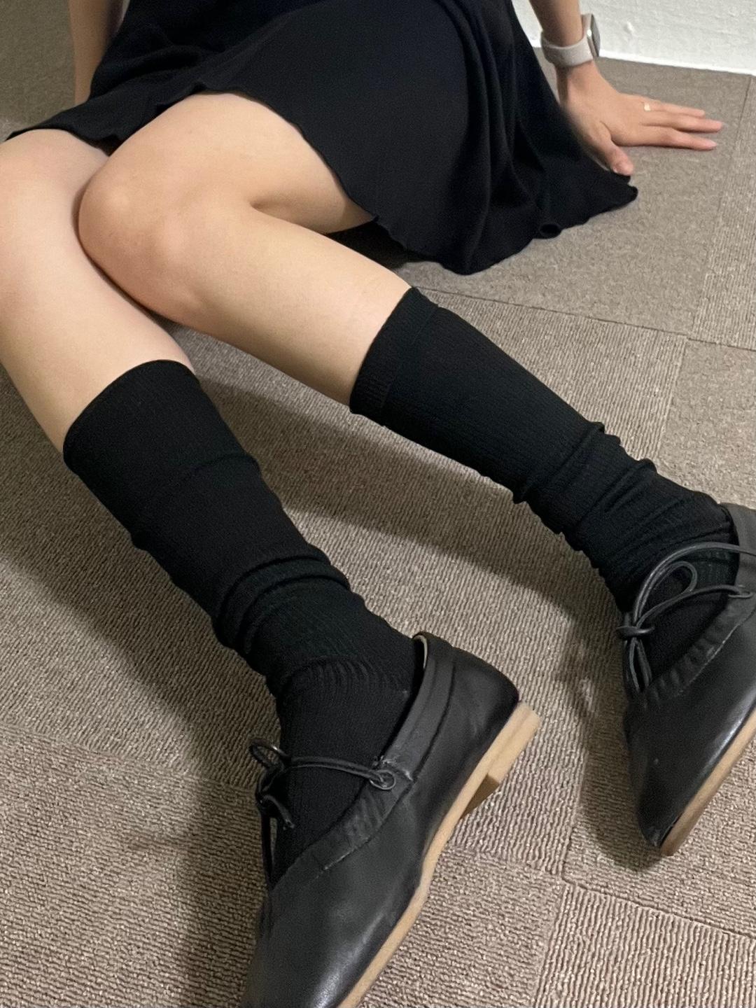 허슬리 쫀쫀 흘러내리지 않는 니하이 주름 양말