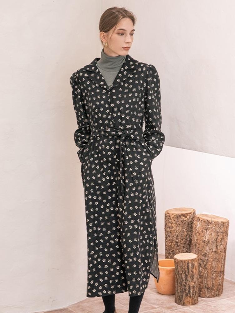 [15% 쿠폰]오픈칼라 플로럴 원피스(CXAOPE3)