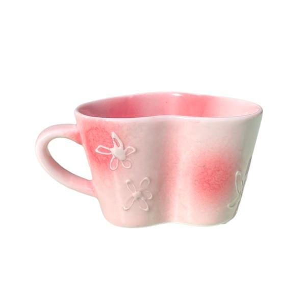 [viviflo] flower embo heart mug 플라워엠보 하트머그잔