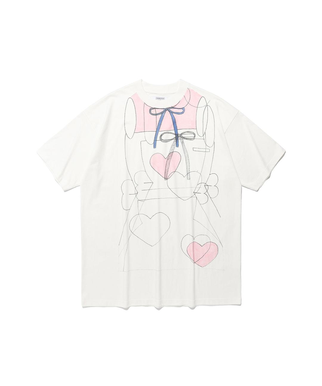 mimichan ffats pink heart big big tee[white]