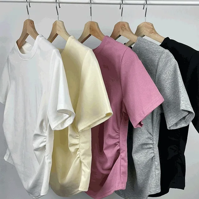 [기본템]코리 셔링 포인트 라운드 반팔티(5colors)