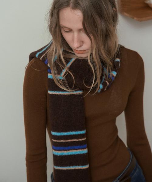 RICO KNIT STRIPE MUFFLER_4 COLORS
