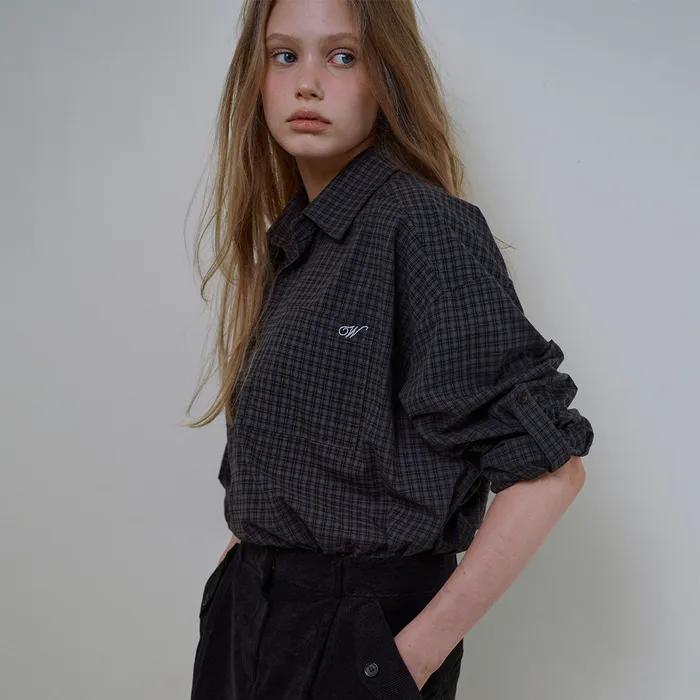 Peter check shirt_navy