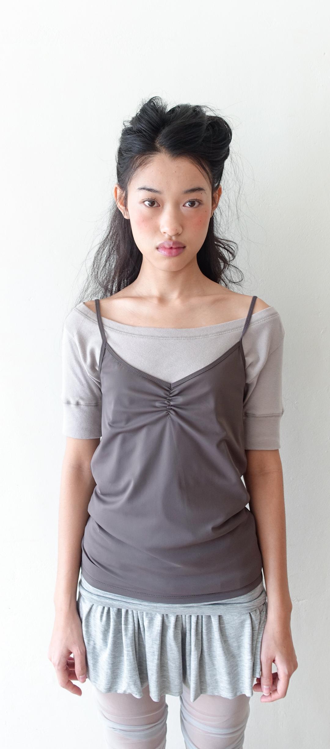 2차★[fe.3] clear sleeveless (brown)