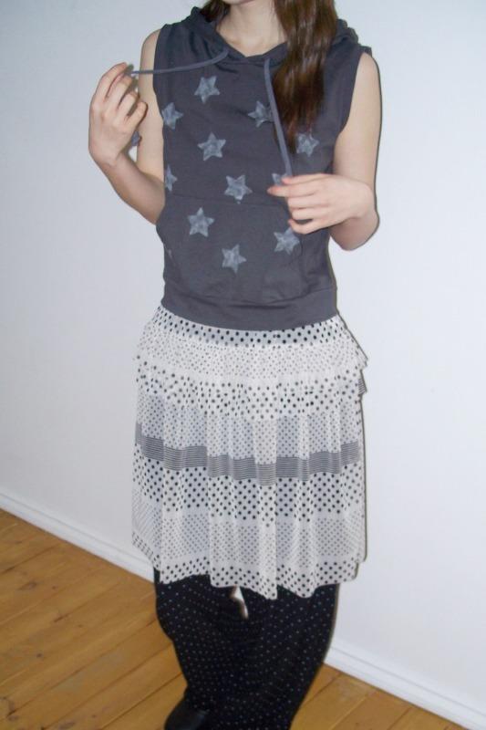 star printing hood vest (2color)