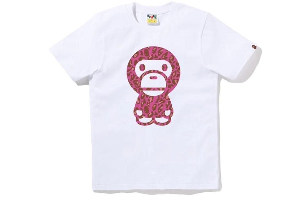 [베이프정품] 반팔티 레이디스 우먼 베이프 레오파드 빅 베이비 마일로 티  LADIES' BAPE LEOPARD BIG BABY MILO TEE