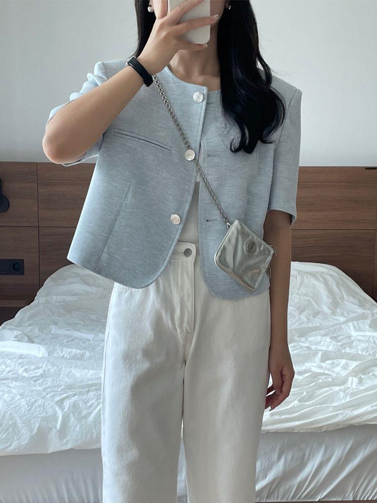 [당일배송] 한여름 트위드 반팔 자켓 55~66사이즈