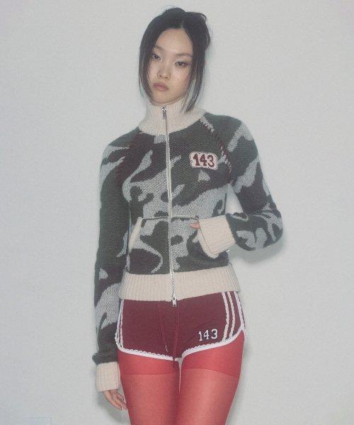 Camouflage Mohair Raglan Zip-Up Forest