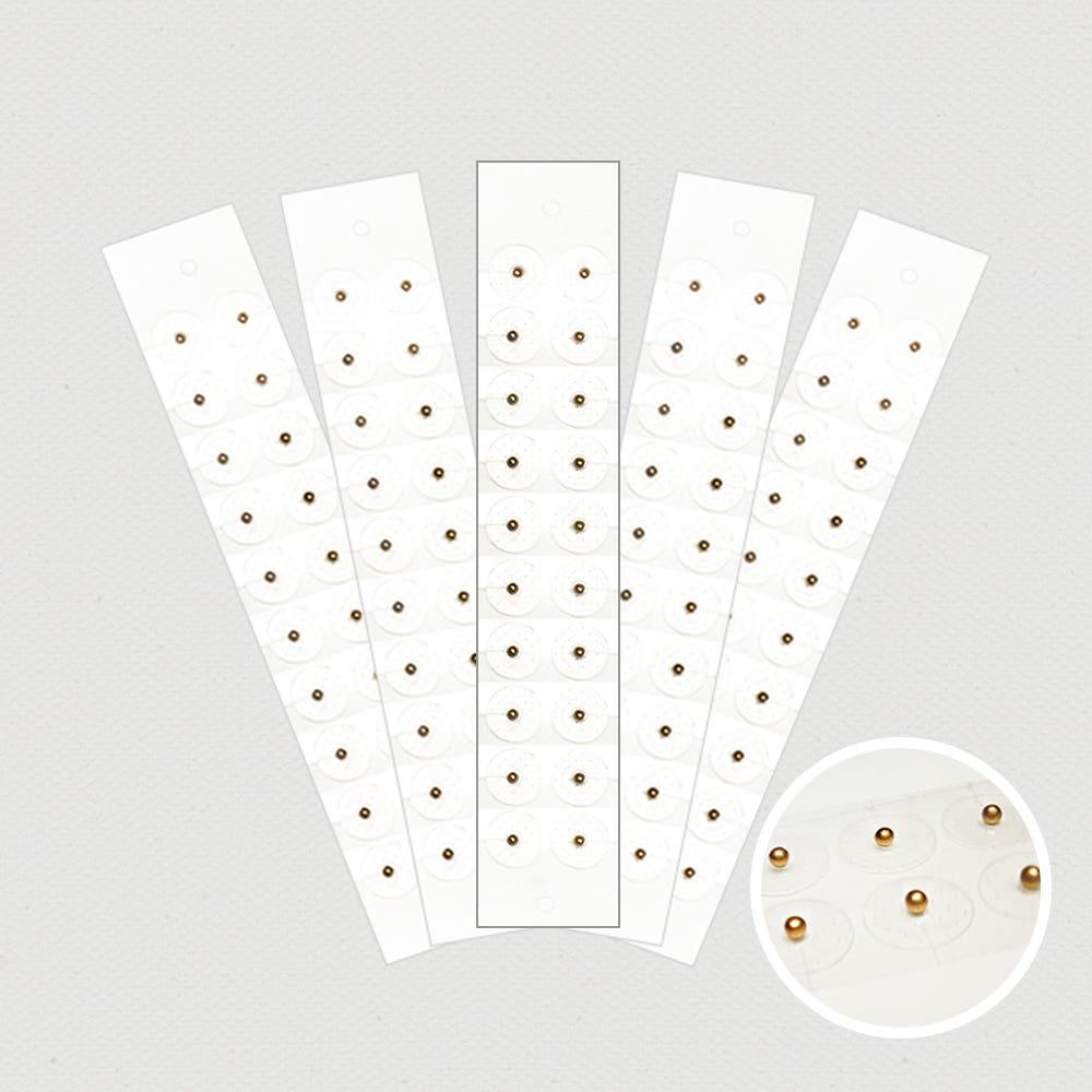 만부츠 클리어 투명 귀지압패치 100ea (5sheets) 귀혈자리 귀지압점 이혈 기석 귀 패치 지압 스톤 귀침 투명 스티커 테라피