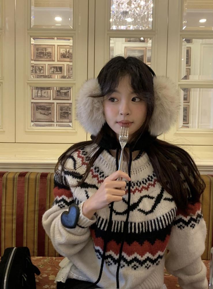 빈티지 노르딕 울 니트 기모 니트