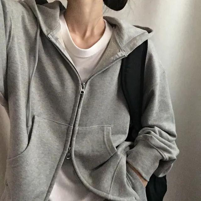 [ 투웨이,오버핏! ] 데일리 세미크롭 후드집업 / 꾸안꾸 3단쭈리 후드점퍼 / 아방핏 루즈핏 아우터 / 무지 후드티 / 박스핏 박시 빅사이즈 / 트레이닝 추리닝 이중지퍼 잠바자켓
