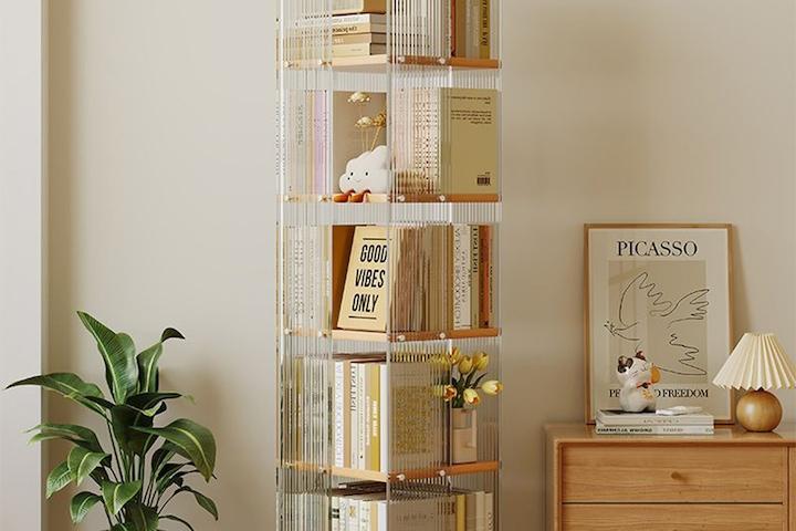 아크릴 이동식 북타워 책꽂이 북트롤리 북카트 책장 북선반