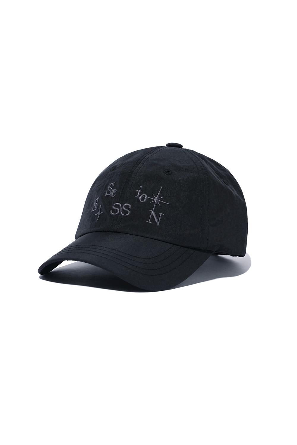 [ 4rd drop ] SPARKLING NYLON CAP, black