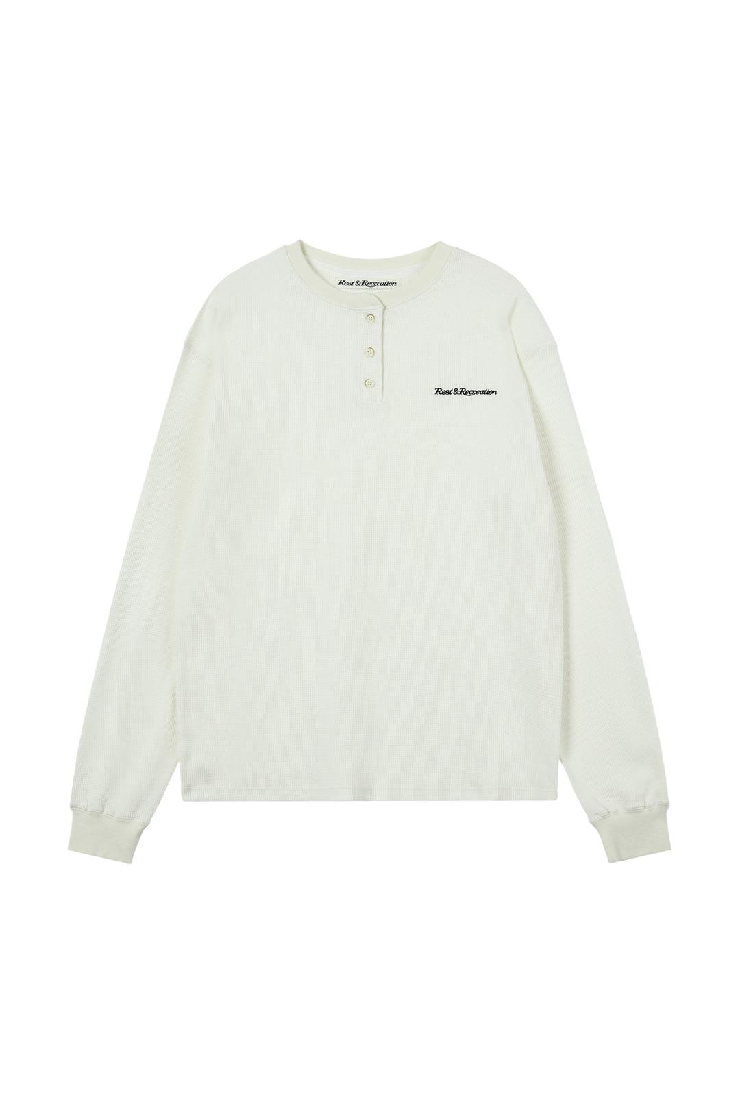 HENLEY NECK TOP - IVORY