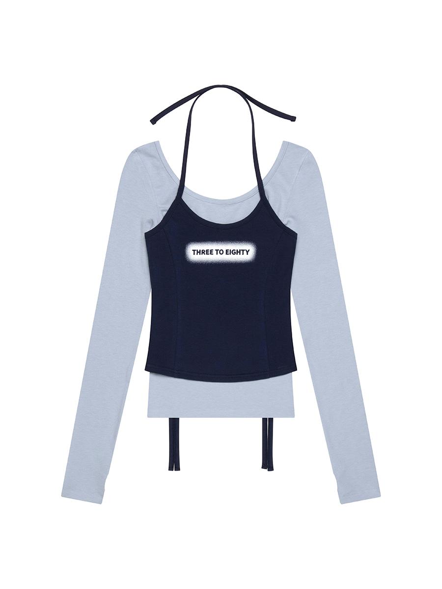 LOGO LAYERED TOP (NAVY)