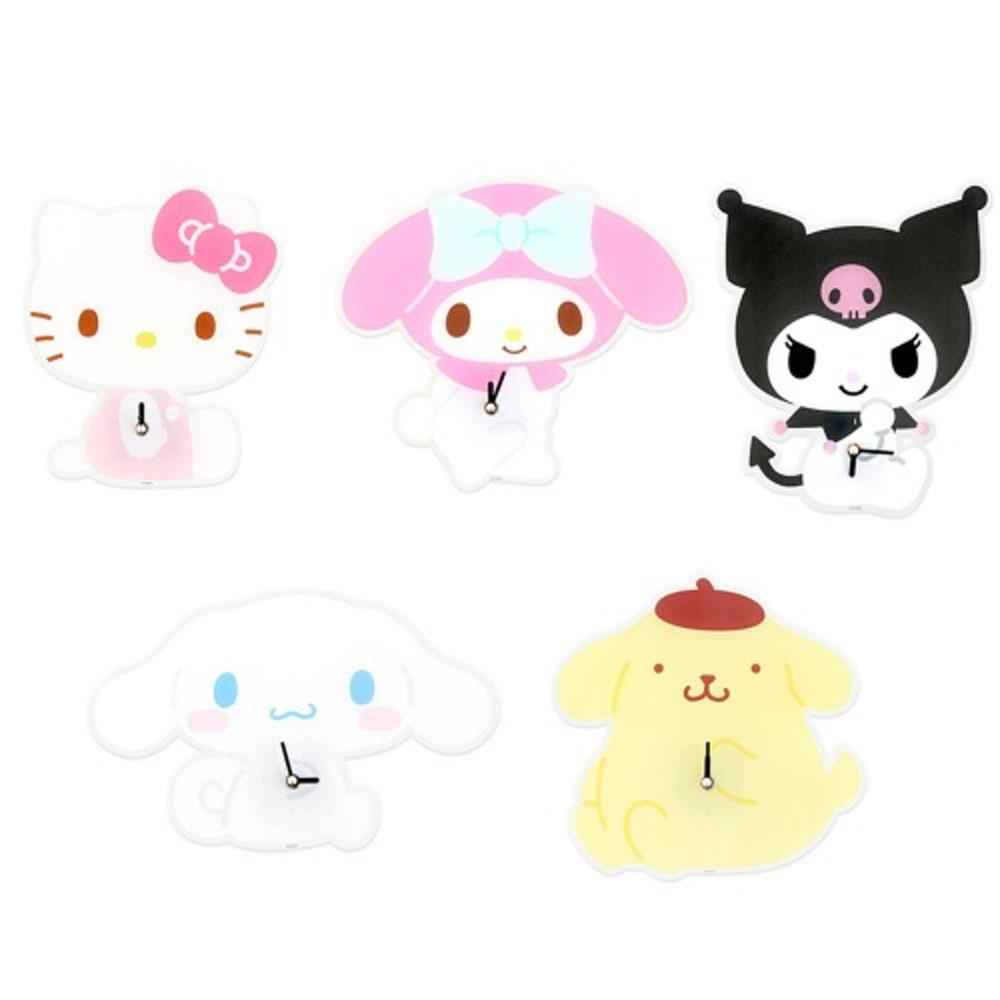 산리오 캐릭터즈 아크릴 벽시계 (헬로키티 마이멜로디 쿠로미 시나모롤 폼폼푸린)
