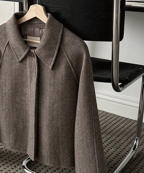 [울100%]프시케 헤링본 핸드메이드 숏코트 (3color)