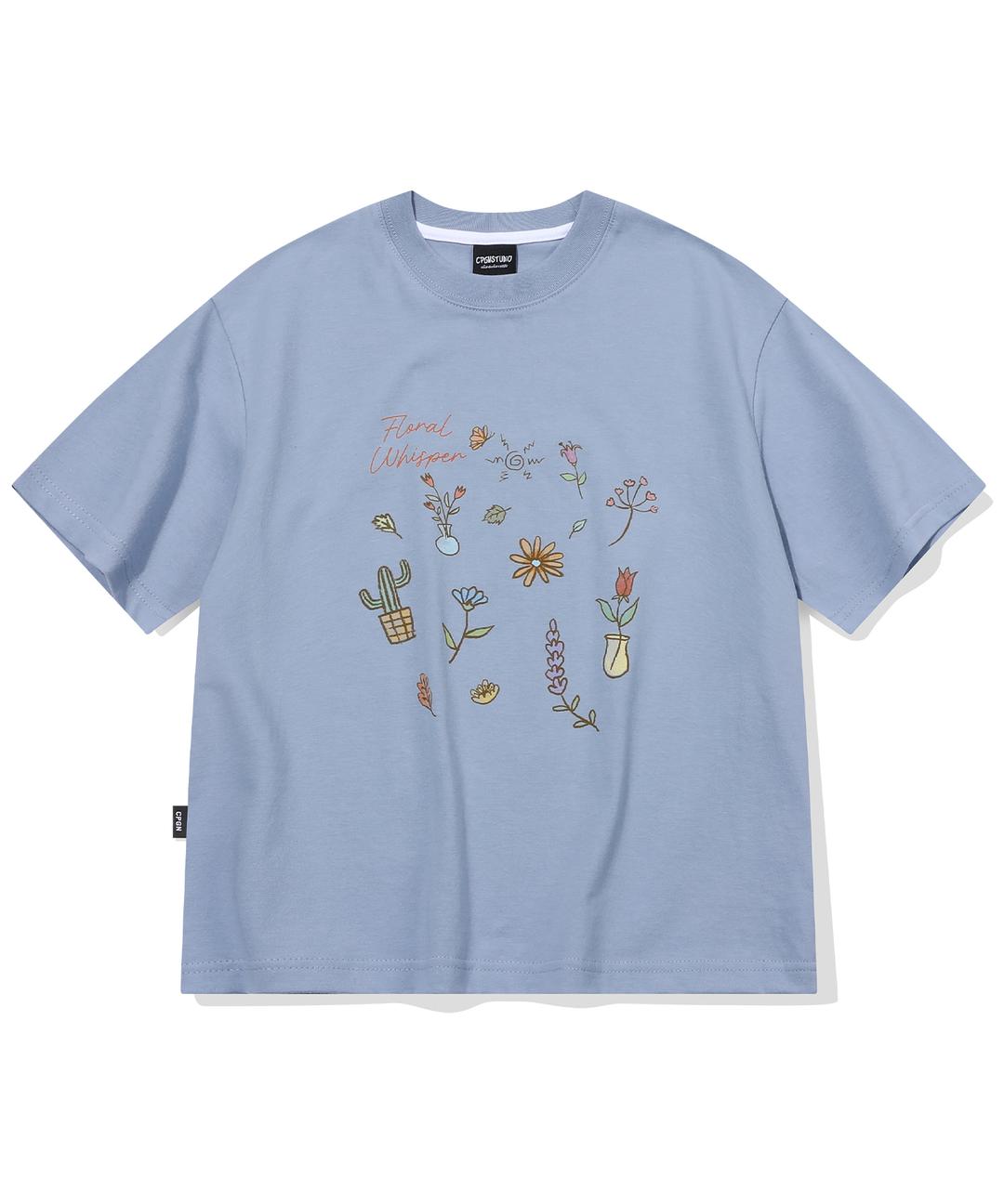 DTP 위스퍼 크롭 반팔티 블루그레이