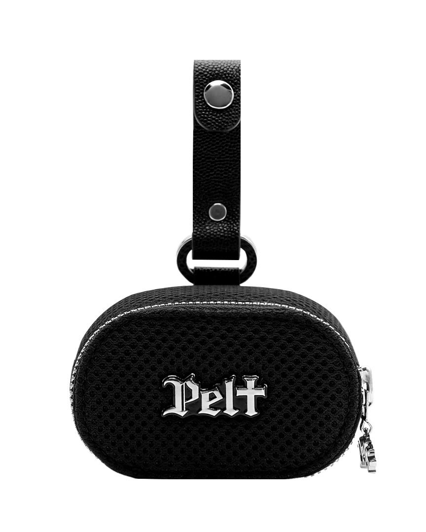 Silver Letter Mesh Mini Ball Pouch : Black (PA0GAU215BK)