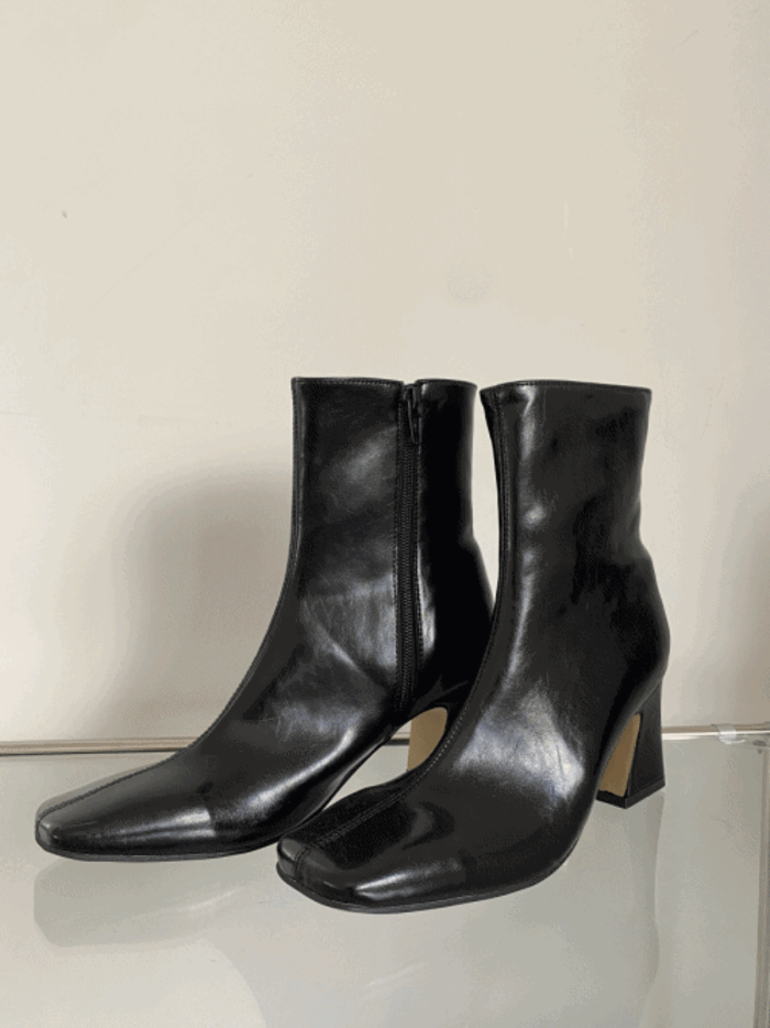 스퀘어 토 베이직 앵클부츠 (shoes)