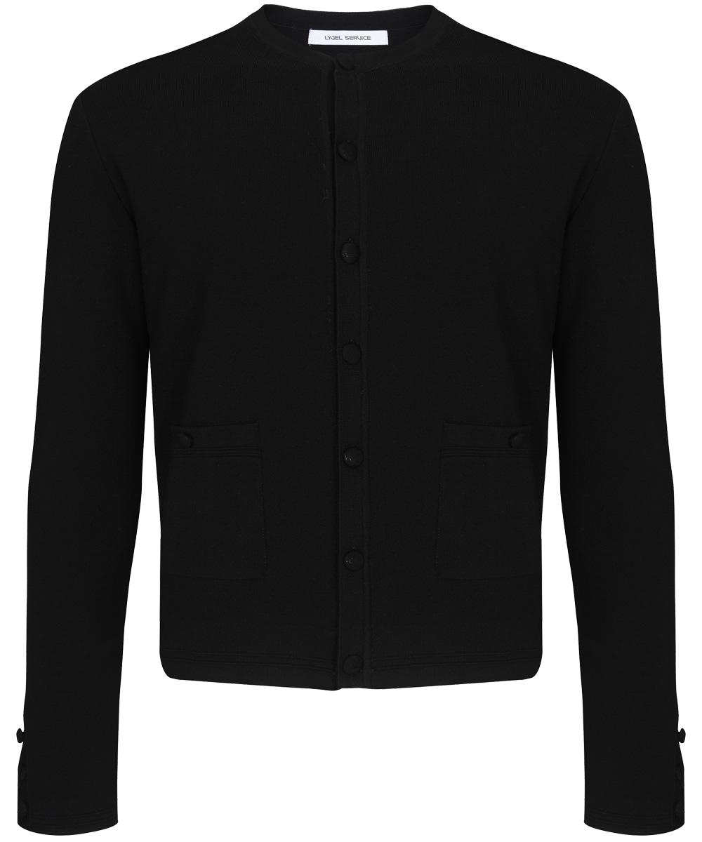 BUTTON-UP POCKET CARDIGAN (MEN BLACK)