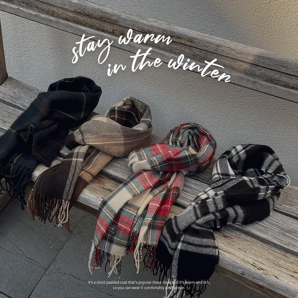 체크 소프트 목도리 (4color)