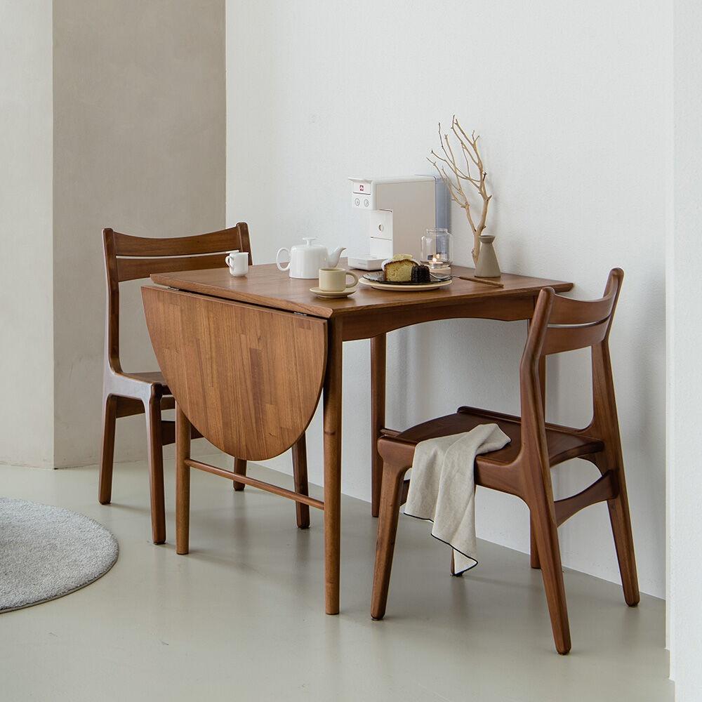 피카 반타원 확장형 테이블 2인 세트